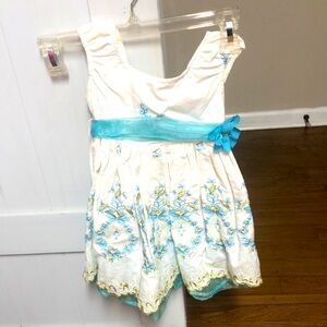 White and Blue Floral Dress